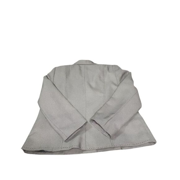 Alfred Dunner Womens Blazer Sz 12 Petite Gray Big Stitch‎ Jacket Buttons Pockets - Picture 2 of 12